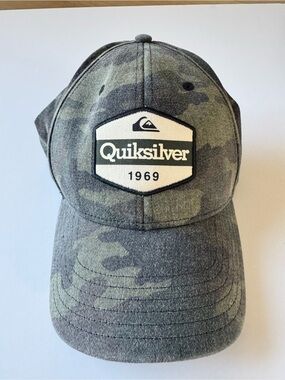 Quiksilver Camo Snapback Hat 1969 Logo Patch Adjustable